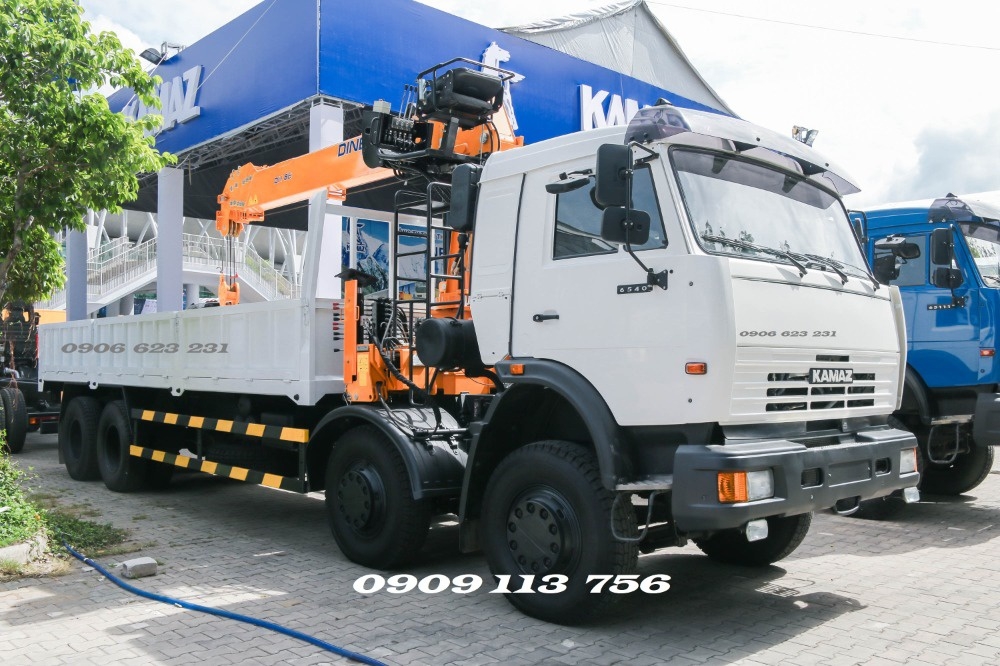 Tải cẩu Kamaz 7 tấn nhập khẩu/ Bán tải cẩu 3 chân Kanglim, HKTC, Soosan,