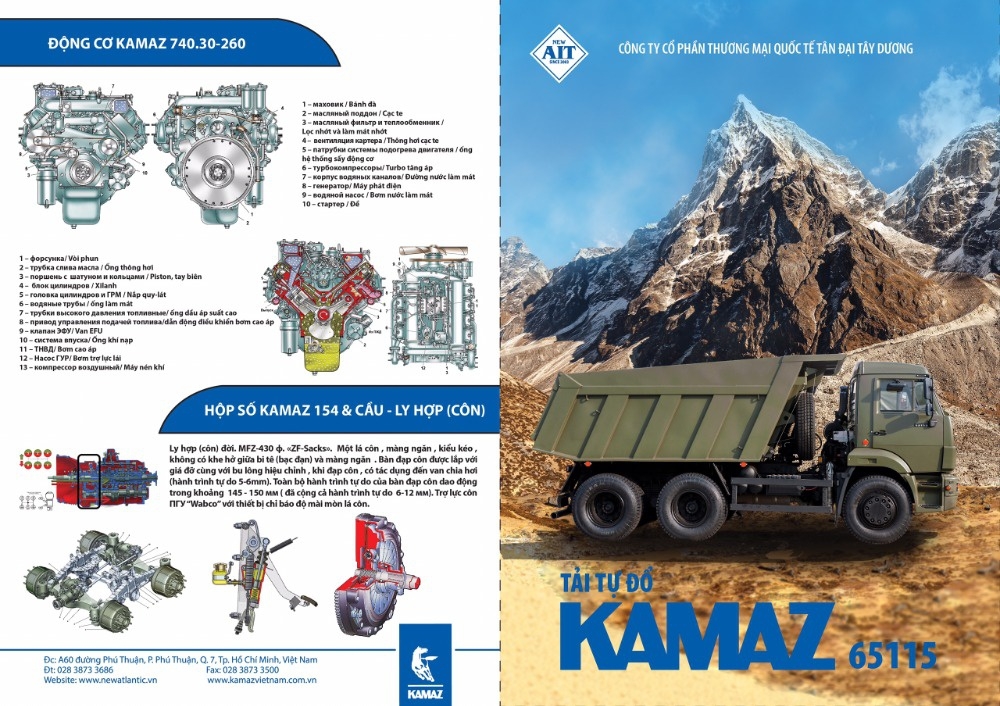 Xe ben Kamaz 3 giò / Bán xe ben Kamaz 15 tấn (12m3) nhập khẩu