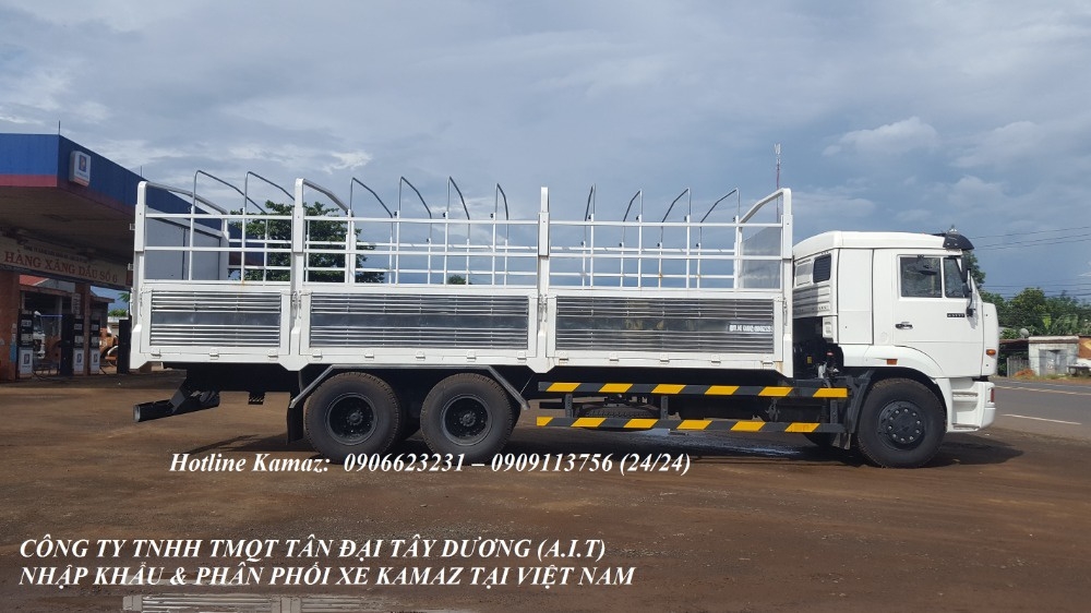 Tải thùng 3 giò Kamaz / Bán tải thùng Kamaz 65117 (6x4) 7m8
