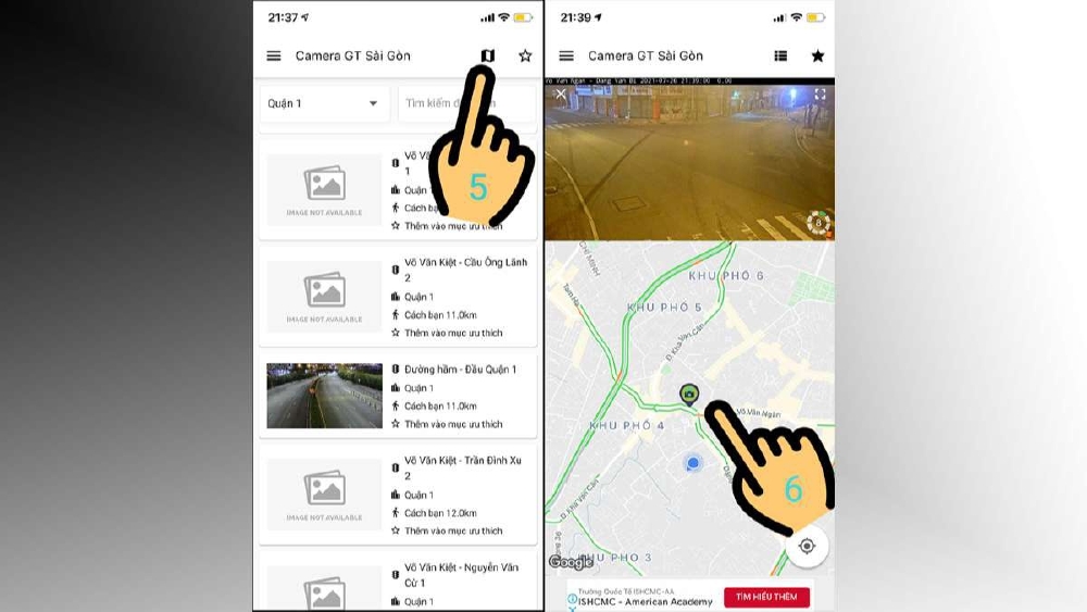 Cách xem camera giao thông với app Saigon Traffic Camera