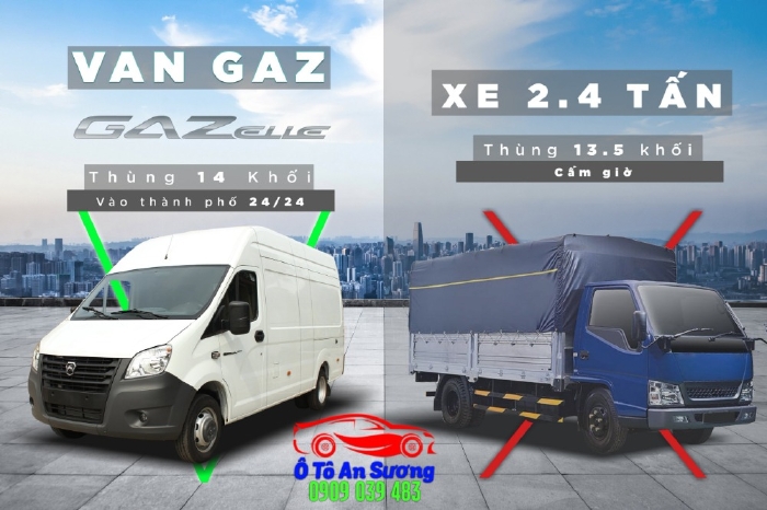 Lưu thông ra vào nội ô 24/24 cùng Xe tải VAN GAZ 3 (chổ)
